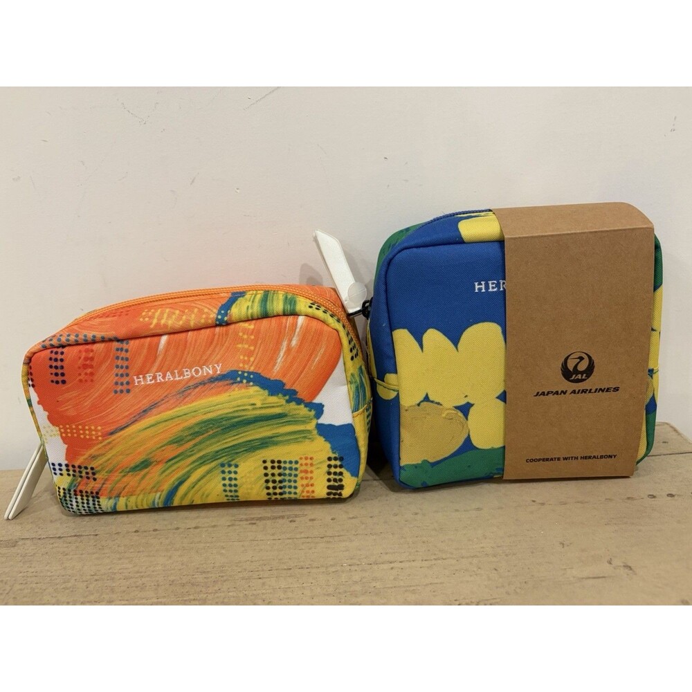 NEW Two Japan Airlines JAL x Heralbony Business Class Amenity Kits
